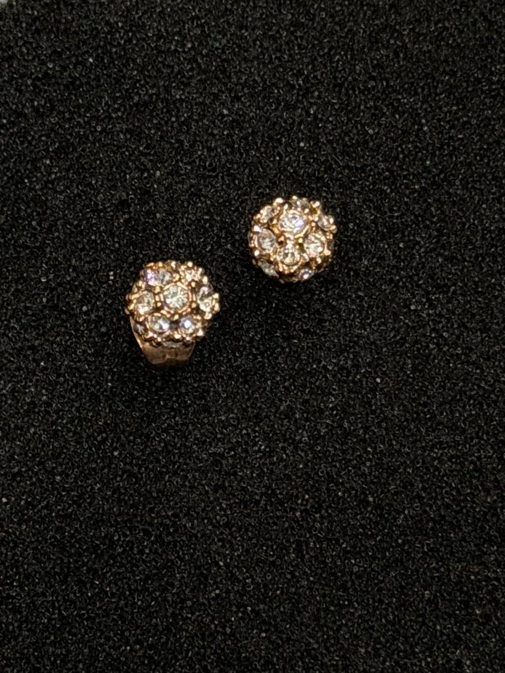 14K Rose Gold Filled Swarovski Crystal Studded Ball Stud Earrings